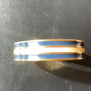 Ralph Lauren gold enamel nautical striped bangle bracelet